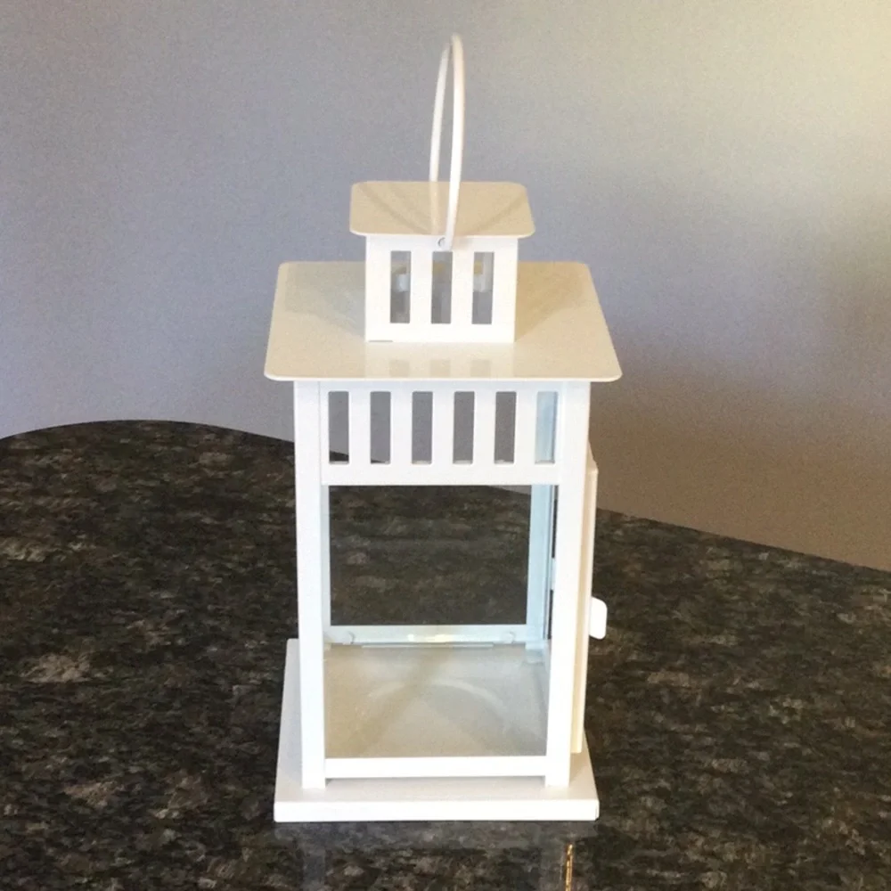 White Decorative Lantern - Picture 3 of 7